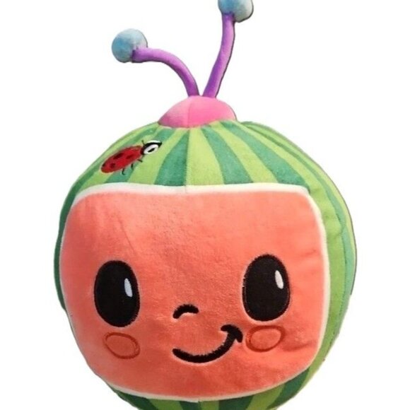 Cocomelon Plush Toy 10" Watermelon Design W/ Ladybug Embroidery Polyester Soft C - Picture 1 of 6